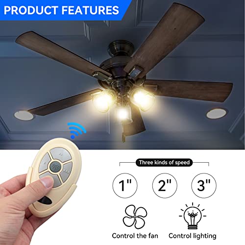 35T1 Ceiling Fan Remote Control Replacement For Harbor Breeze Allen Roth, 303.9Mhz, 3-Speed, Light Dimmer, Learn Key, Replace Fan-11T Fan-53T Fan-Hd L3Hfan35T Fan-35T L3Hfan35T1 Fan-35T1 (Remote Only) #TOP3