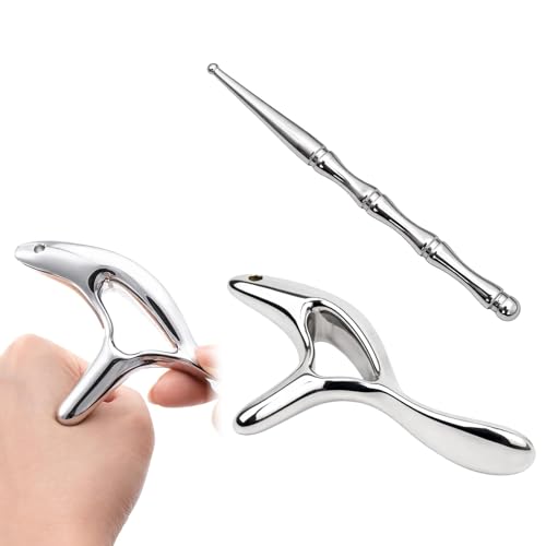 2 Stück Triggerpunkt Set, Edelstahl Triggerpunkt Massagegerät und Akupressurstift, Tiefengewebe
