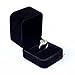LILY TREACY Deluxe Black Velvet Ring Box Engagement,Weddings, Pocket Size, Easy Hide Away, Gift, Holidays