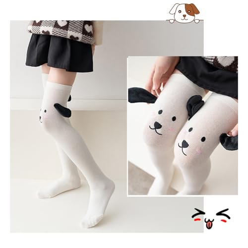 Honganda Cute Kids Toddler Girl Knee High Socks Cartoon Animal Over Calf Stockings Thigh High Boot Socks for 3-12 Years Girls4