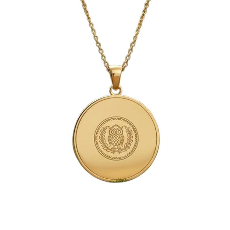 Collier pendentif hibou sage en argent 925 plaqué or d'exception