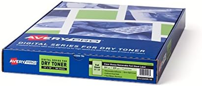 AveryPRO Clear Glossy Removable Label, 12"x18", 100 Sheets (41226)