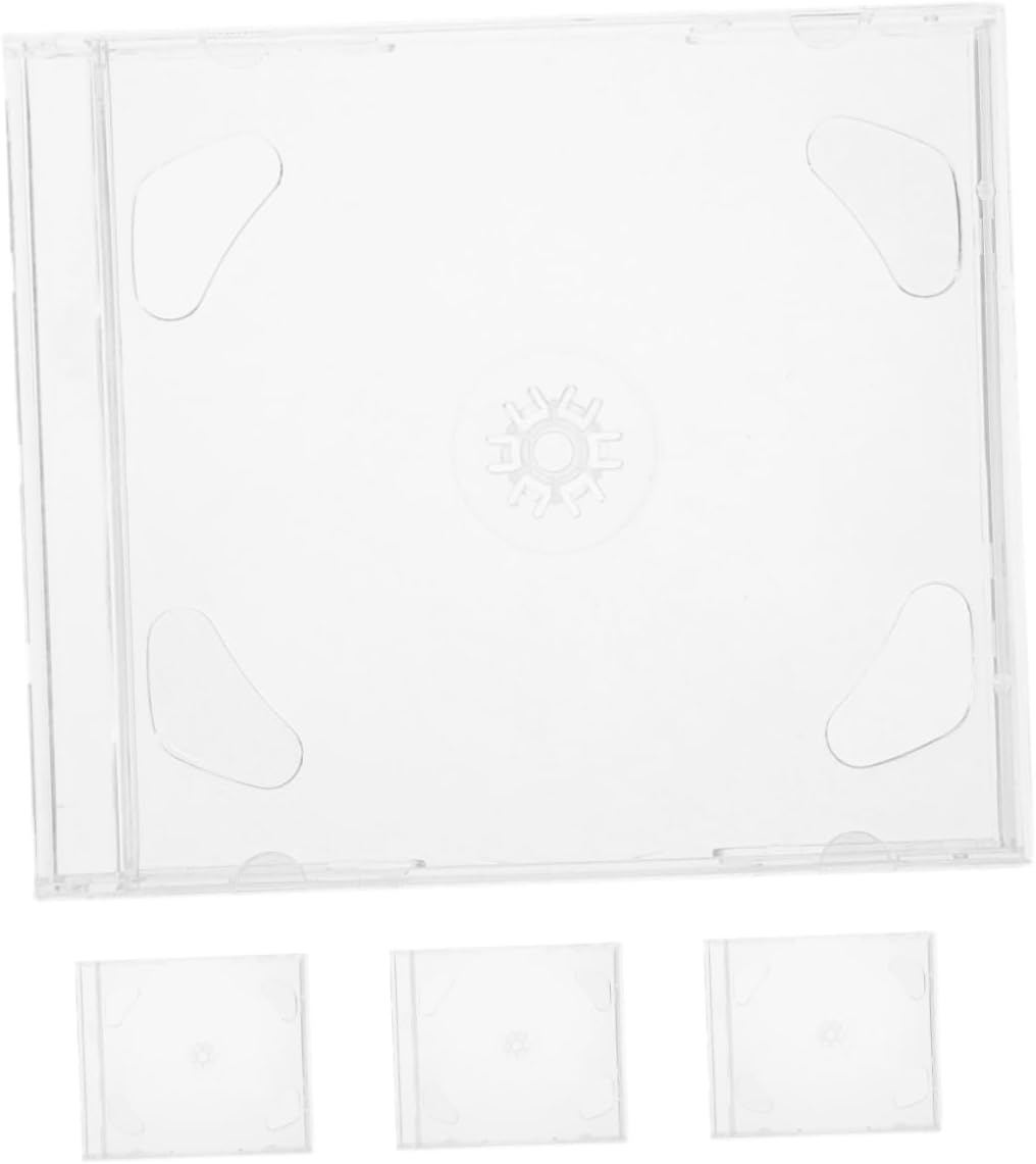 4pcs Disc Storage Holder Cd Case Reusable Cd Storage Boxes Dvd Organizers Light Chic