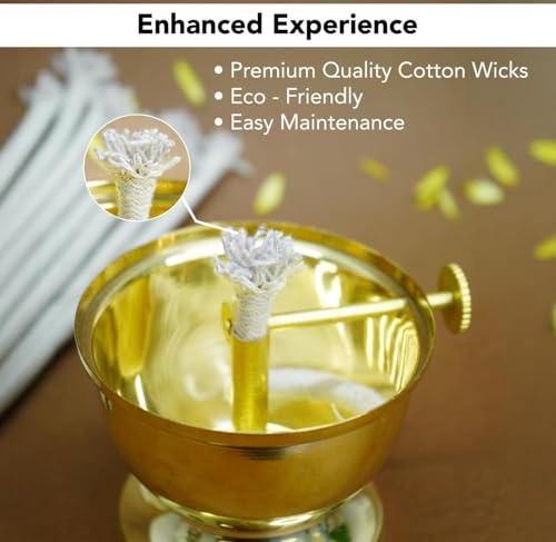 Akhand Diya Mechas para Pooja Largas para Diya miniatura 6