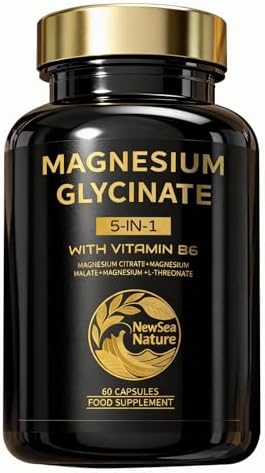 Magnesium Glycinate 5-in-1 Supplement - Vitamin B6 for Maximum Ab...