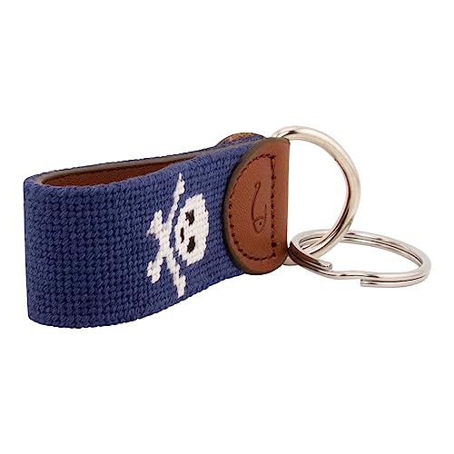 Image of Leather Hand-Stitched Needlepoint Key Fob or Key Chain
