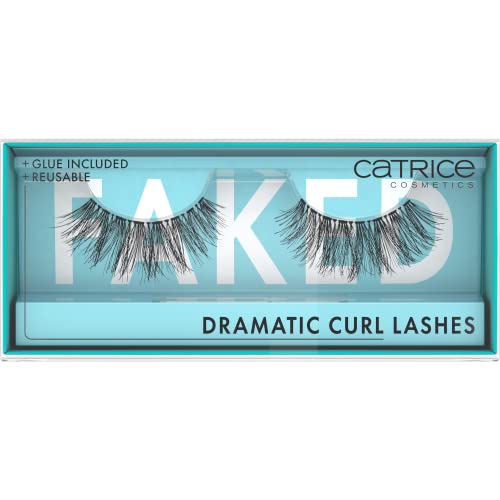 Catrice Faked Dramatic Curl Lashes, künstliche Wimpern, Schwarz, langanhaltend, Falsche Wimpern-Effekt, ohne Mikroplastikpartikel, Nanopartikel frei, ohne Parfüm, ölfrei, 1er Pack (1pair)
