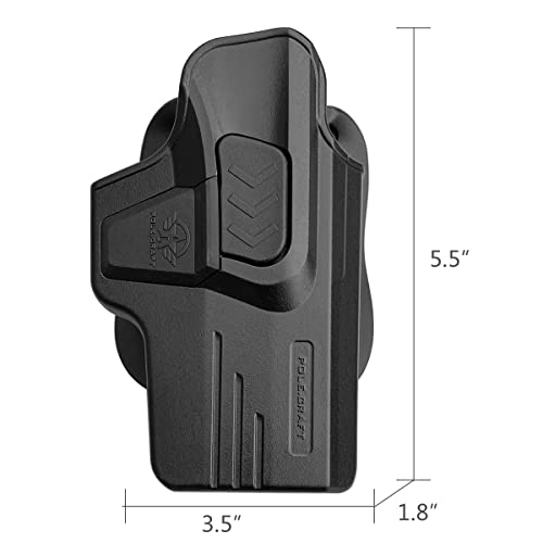Pole.craft Sd9Ve & Sd40Ve Holster, Owb Paddle Polymer Holster Fit: Smith And Wesson Sd9 Ve & Sd40 Ve 9Mm Pistol, Outside Waistband Carry With Safety Lock, Adjustable Belt For Right-Handed Users #TOP4