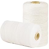 SMART&CASUAL 1,650 Feet 2mm Cotton Butcher Twine String Soft Food Safe for Cooking Craft Baker Kitchen Meat Turkey Sausage Roasting Gift Wrapping Gardening Crocheting Knitting