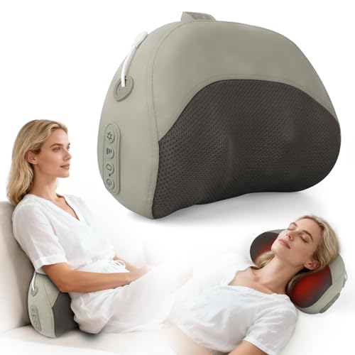 UQHH Shiatsu Back Massager with Heat, Neck Pillow for Pain Relief, Shoulder and Lumbar Support...