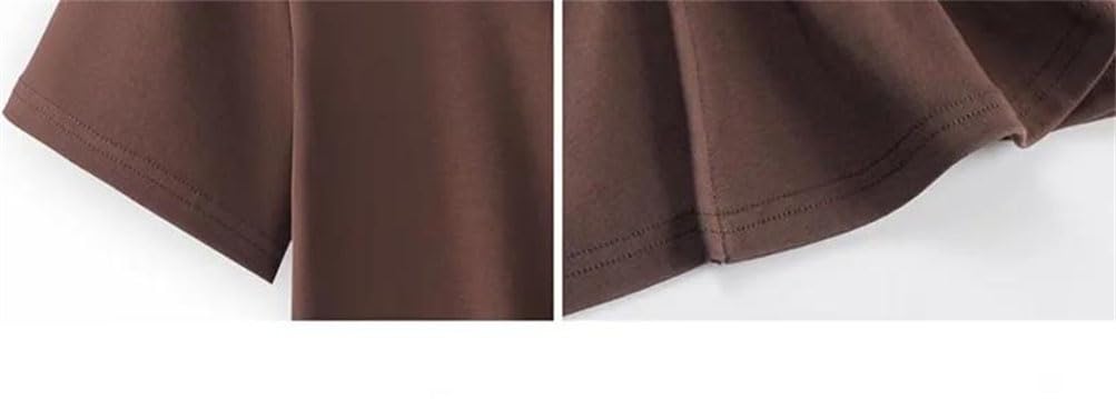 Camiseta de verano para mujer, cuello redondo, manga corta, ajustada, tela suave, básica, elegante, para uso diario