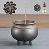Antique Gilding Ceramic Incense Burner Stick Holder Minimalist Retro Three Footed Design for Sticks Backflow Incense Palo Santo Sage Bundle Meditation Yoga Massage Home Decor Easy Clean