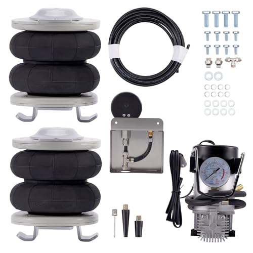 maXpeedingrods Lot de 2 suspensions pneumatiques arrière + kit compresseur 12 V pour Fiat Ducato 1994-2024 4000 kg