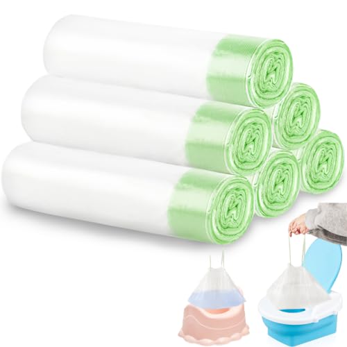 Image of 120 Pack Portable Potty Chair Liners with Drawstring,Training Toilet Seat Potty Bags,Disposable Potty Liners Bags for Kids Toddler Pet Outdoors