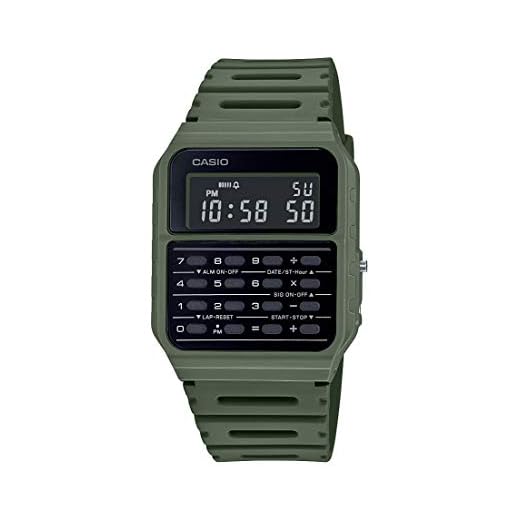 Casio Data Bank Quartz Watch with Resin Strap, Green, 24.1 (Model: CA-53WF-3BCF)