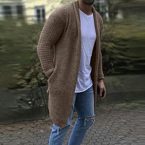 uhnmki Men's Cardigan Sweaters with Buttons Knitted Lapel Oversized Cardigan Sweater Lightweight WarmLounge Winter3