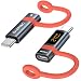 Produktbild 240W USB C auf USB C Adapter [2Stück] 40Gbps Adapter C mit LED Display,Adapter Typ C mit Anti Verlust Seil Output Power MAX 48V/5A für iPhone15/15 Pro/15 Pro MAX, Samsung Galaxy S23/S22 und mehr