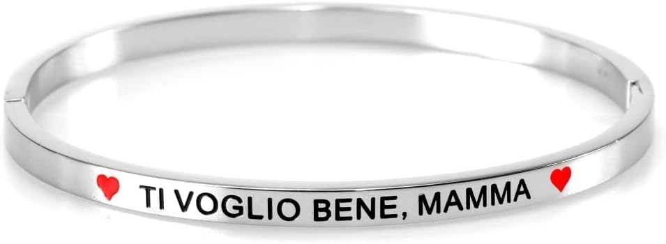 Bracciale Donna Carpe Diem in Acciaio Rigido Scritta con Zirconi