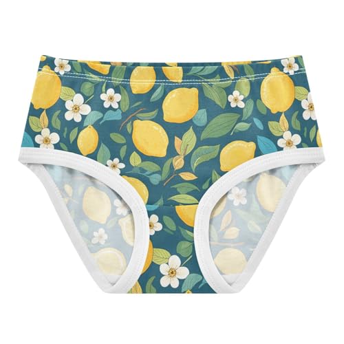 Wusikd Lemons Girls' Underwear Cotton Leaves Flowers Girls Briefs Soft Toddler Underwear 2T