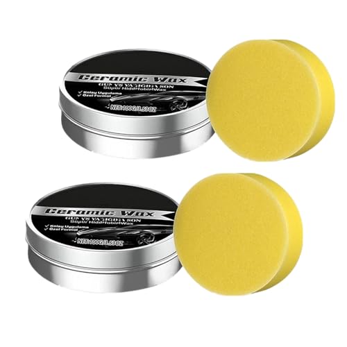 Crème de cire en céramique titane, cire en céramique, forte protection pour revêtement de voiture, 100 g de protection durable, formule douce avec éponge pour l'entretien de la peinture de voiture