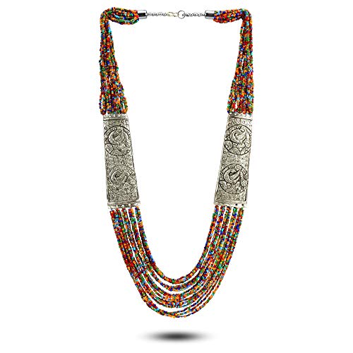 YouBella Stylish Design Afghani Tribal Beads Jewellery Silve...