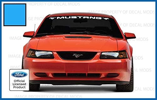 Miniatura 2 de Decal Mods CGRABLU - Cartel para parabrisas delantero compatible con Ford Mustang (1999-2004), calcomanía gráfica V6 Pony, PMP (azul agarrador)