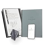 Rocketbook New Core Reusable Spiral Notebook, Letter Size 8.5x11, Gray - Lined Pages, App-Connected, Erasable, Durable Cover, Ideal for School, Work, and Creative Projects (Pack of 1)