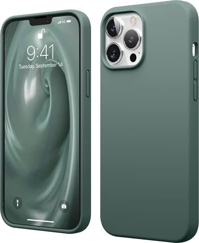 iPhone13Pro Max 対応 ケース 耐 衝撃 薄型 シリコン スマホケース 衝撃吸収 スリム 薄い シリコンケース カバー 耐衝撃 スマホカバー シンプル 携帯ケース SILICONE CASE ミッドナイトグリーン