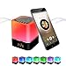 Luces nocturnas Altavoz Bluetooth, Despertador Altavoz Bluetooth Sensor táctil Lámpara de cabecera Lámpara de mesa LED RGB multicolor regulable, Llamada manos libres, Carga USB, Soporte para SD/AUX