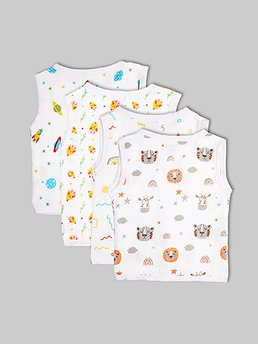 Image of Kidbea Extra Soft Mulmul Cotton Jhabla for Baby Set of 4 (6-12 Months)