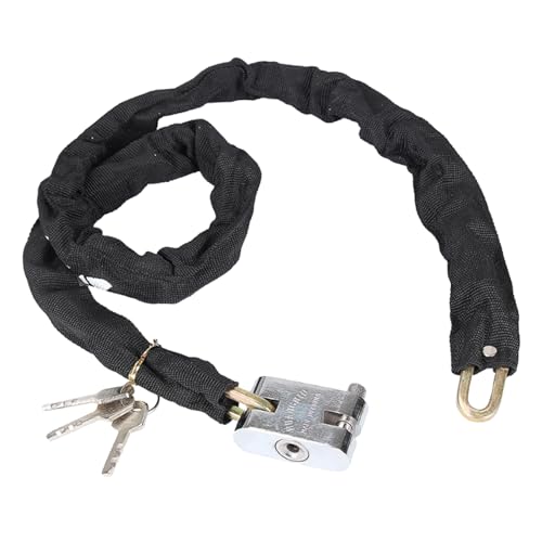 nuanzhiyuan Candado de cadena largo para bicicleta de carretera, con 3 llaves para motocicleta, scooter, valla