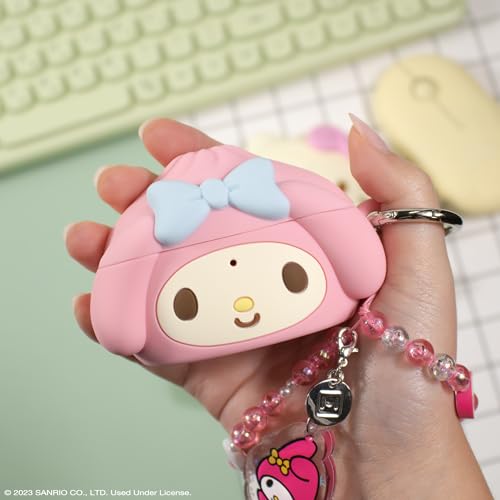 Image of iFace x Hello Kitty and Friends Case [ Compatible with AirPods Pro 2 ][Steamed Bun Series] Silicone Protective Cover [Carabiner Clip Included] [Wireless Charging Compatible] - My Melody