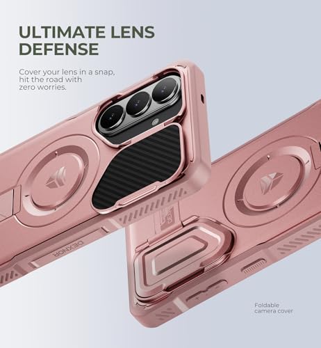 Image of Dexnor for Samsung Galaxy S26 Plus Case with Camera Cover & Adjustable Kickstand & Screen Protector, Compatible with MagSafe, Rugged Shockproof Bumper Cases Magnetic Protective Cover(2026),Peony Pink