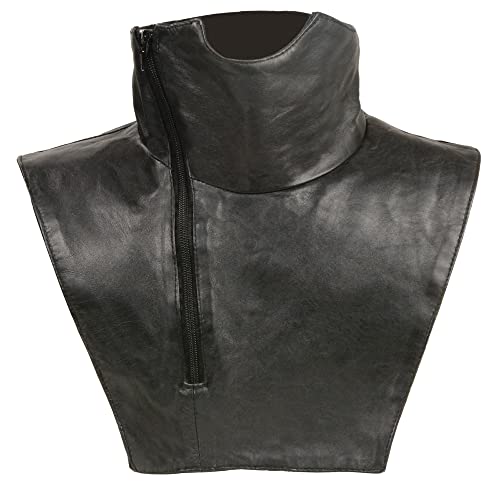 Milwaukee Leather SH165 Black Unisex Premium Leather Neck Warmer - Fleece Lined2