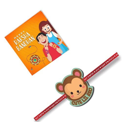 Image of TheYaYaCafe Cute Lil Bro Printed Acrylic Rakhi for Brothers | Raksha Bandhan Gift for Kids