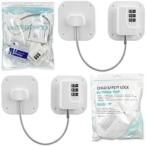 Password Fridge Lock, 2 Pcs Children Safety Refrigerator Lock, Window Code Lock, Combination Lock for Window, Drawer, Door, Cupboard Cover