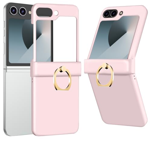 PAILAIMEN Galaxy Z Flip6 ケース リング付き Samsung ギャラクシーZ フリップ6 ケース 擦り傷防止 スタンド機能 Z Flip6 カバー 軽量 耐衝撃 galaxy z flip6 スマホケース PC素材 専用 カバー 背