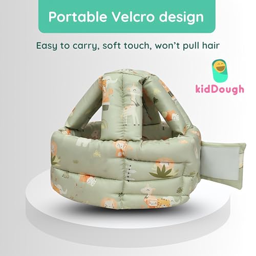 Image of Kiddough Head Protector for Baby Safety | 6 Months-3 Years | Proper Air Ventilation for Kids and Toddlers | Secure, Fit & Comfort Lightweighted Helmet (Animal Print)