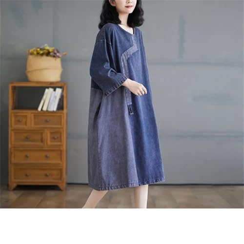 Robe longue en denim patchwork : finis les vêtements inconfortables