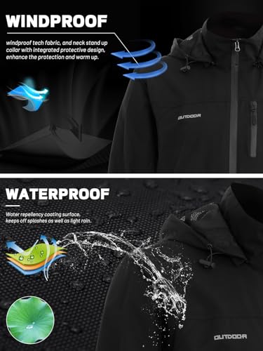 Men's Classic Windbreaker Jacket Lightweight All-Sport Waterproof Hiking Coat Detachable Hooded Windbreakers for Men4
