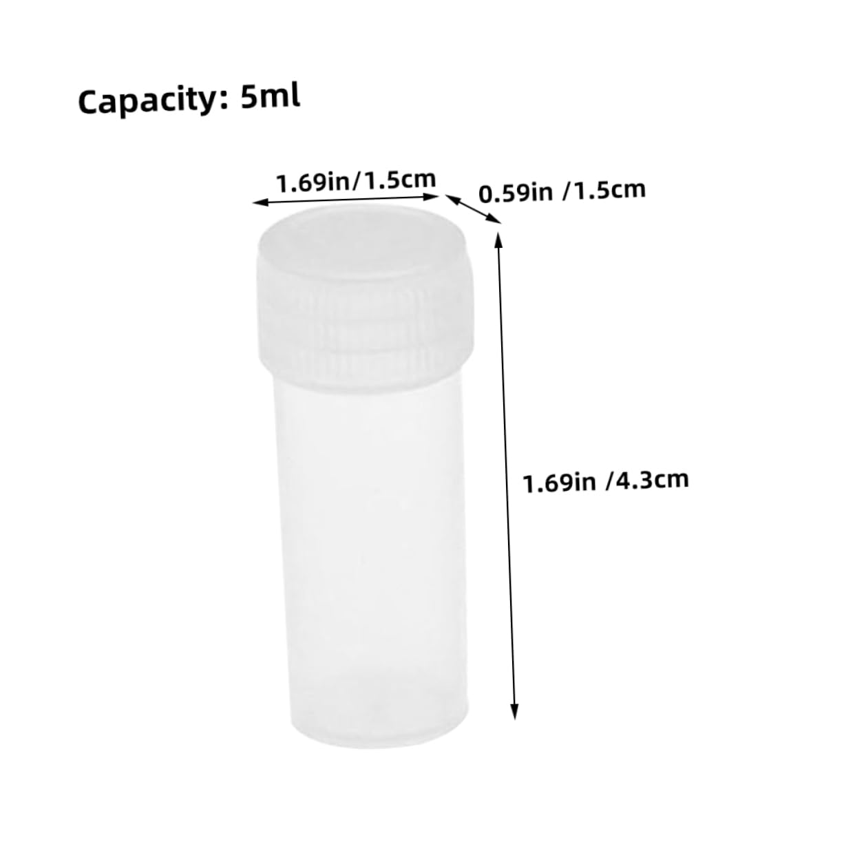 PRETYZOOM 100pcs Empty Sample Bottles Versatile Lab Test Tubes for Liquids Powders and Items Compact Storage for Travel and DIY Projects