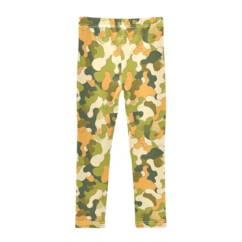 KLL Military Camouflage Pattern Safari Little Girls Cotton Pants Fashion Full Length Leg Yoga Pants Exercise2