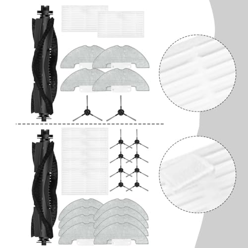 Serpillère et brosse latérale pour aspirateur robot Vexilar W11 et Cleanova W15 haute durabilité
