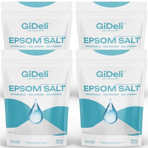GiDeli Epsom Sales de baño Sales de Epsom Sales de Epsom Sales de Epsom Sales de magnesio puro, calidad farmacéutica (20 kg)