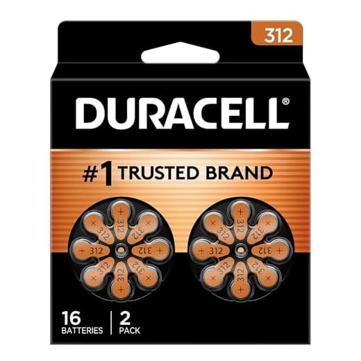 DURACELL Size 312 Brown Hearing Aid Batteries, 16/Pack (DURDA312B16ZM09)