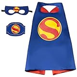 Maribus-FL Superhero Capes and Masks for Kids Satin Capes and Felt Masks for Boys Superhero Toys Costume 4-12 Year for boys party Gifts (Super-Boy)