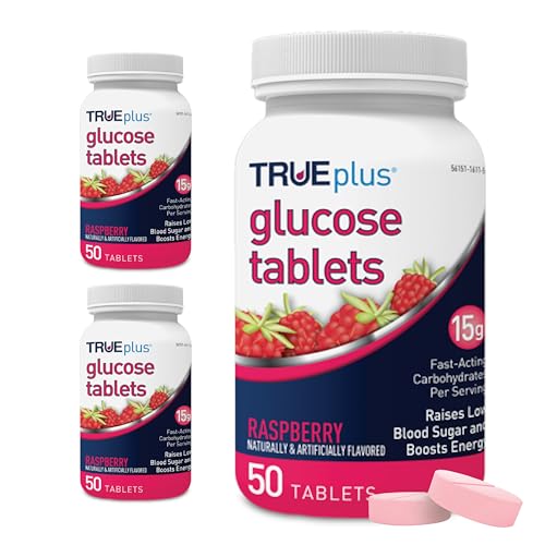 TRUEplus Glucose Tablets Raspberry Flavor 3 Bottles