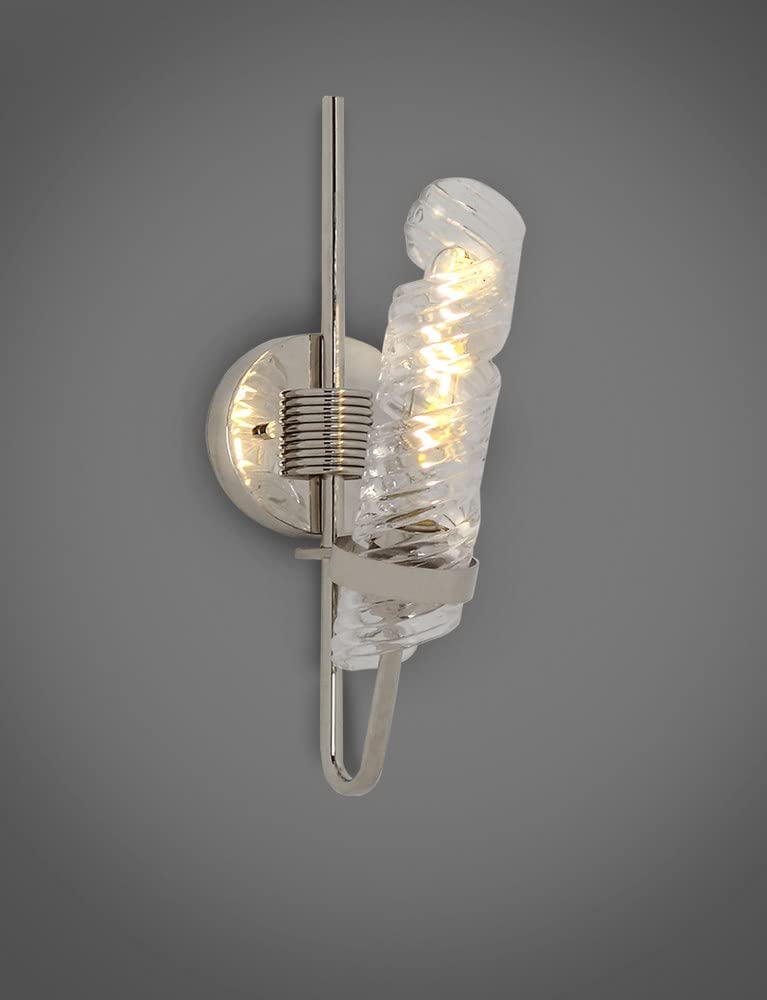 Maxim 39551CLPN Milano Clear Spiral Glass Wall Sconce, 1-Light 60 Watt, 16