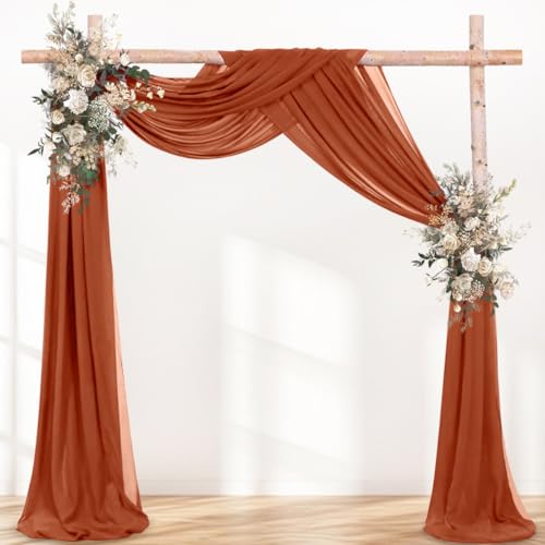 Terracotta Wedding Arch Draping Fabric Sheer Chiffon Fabric for Draping