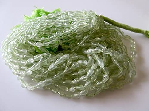 Prehnite perles briolettes 8mm perçage droit précis pour enfilage fluide sans casse